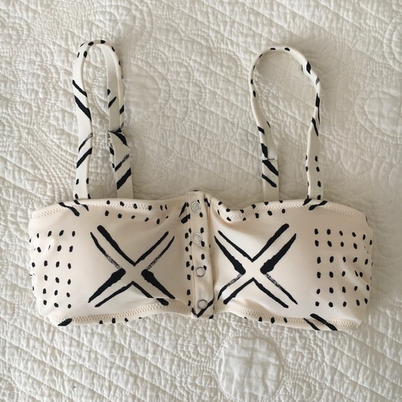 American Eagle Aerie Henley Bandeau Bikini Natural Print XS/S Swimsuit Set - Picture 10 of 16